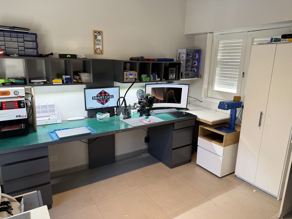 Laboratorio completo de Smart Case con estaciones de soldadura y microscopio